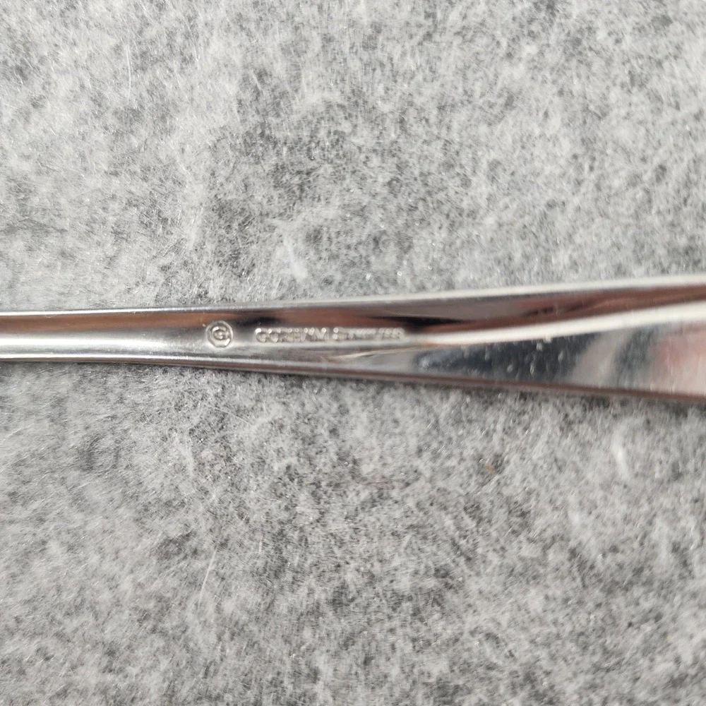 Gorham Stainless Steel Iced Tea Spoons Set of 8 Mid Century Modern Silver 7.5in